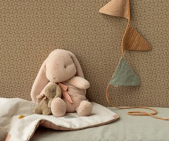 Maileg Kanin i Plysch med Rosett Small Rosa - Bunny Plush Powder med Rosett