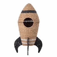 Bloomingville Förvaringskorg Med Lock Raket - Cosmina Basket Leksaksförvaring Naturmaterial Beige Svart Dekoration till Barnrummet