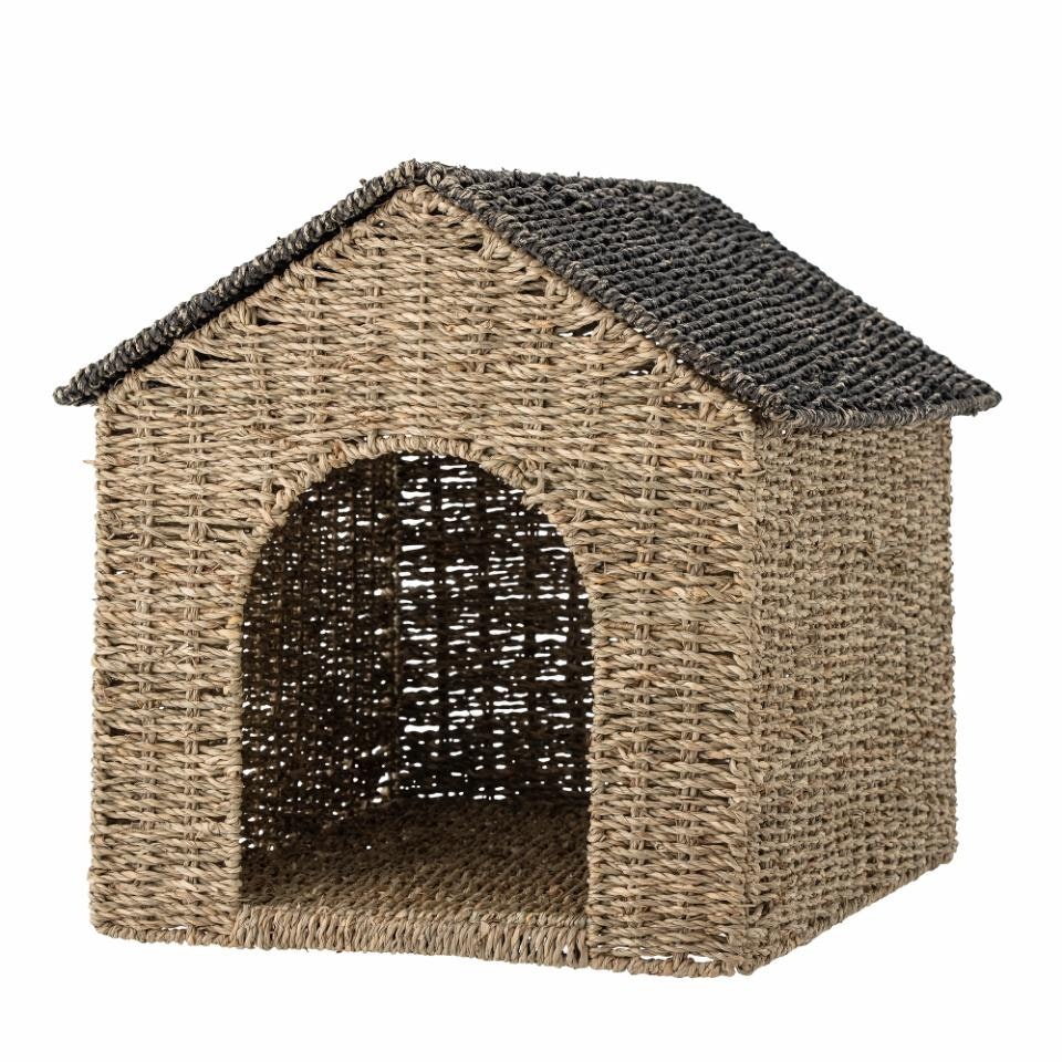 Bloomingville Förvaringskorg Med Lock Hundkoja Natur - Fredie Basket Brun med Mörkbrunt Öppningsbart Tak