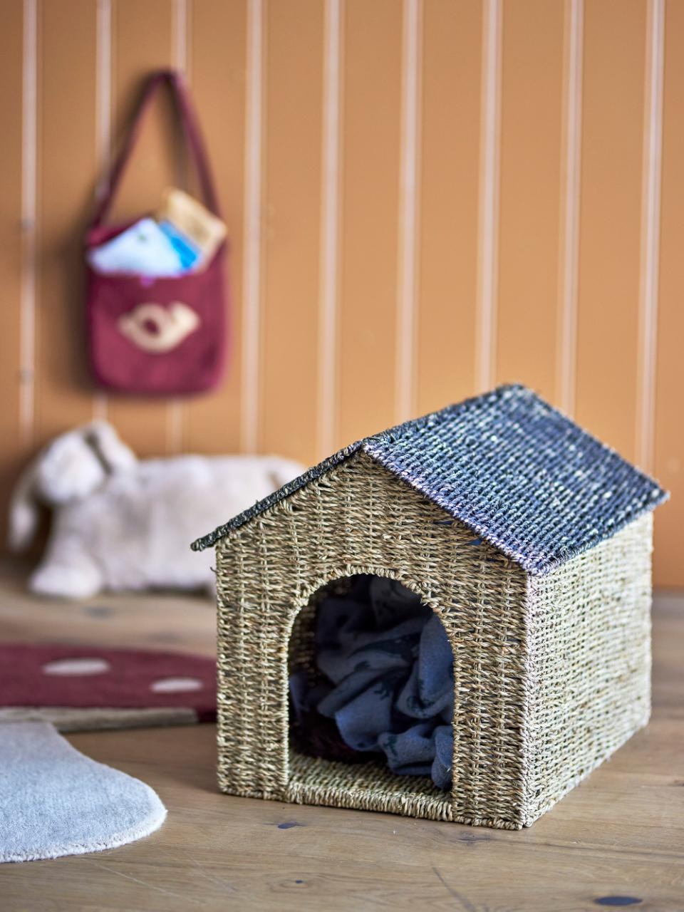 Bloomingville Förvaringskorg Med Lock Hundkoja Natur - Fredie Basket Brun med Mörkbrunt Öppningsbart Tak