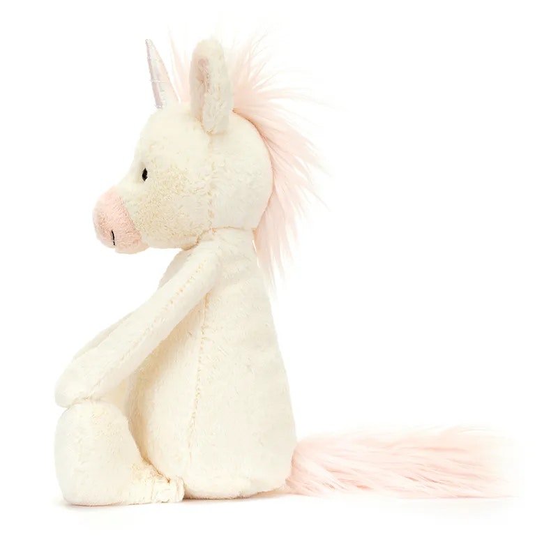 Jellycat Enhörning - Mjukisdjur Bashful Unicorn Original Vit med Rosa Man