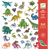 Djeco Klistermärken Dinosaurie - Dino 160 Roliga Klistermärken