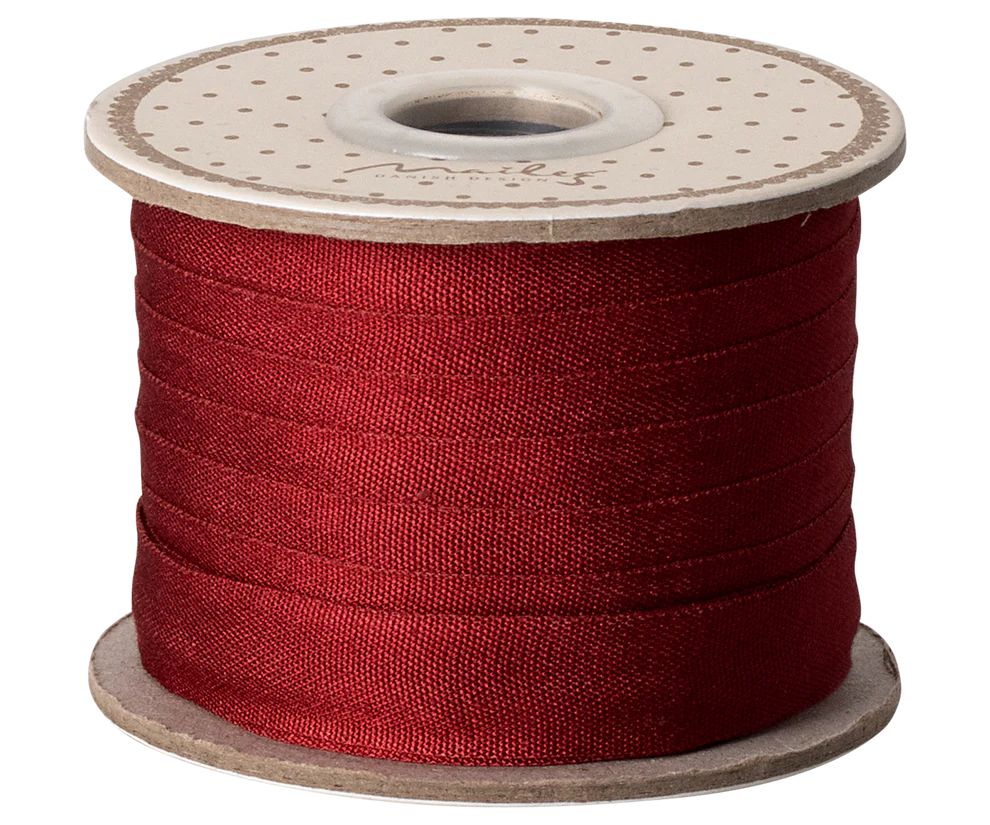 Maileg Bomullsband 10 m - Red Rött Band på Pappers Rulle