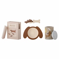 Bloomingville Hundmatskål med Tillbehör - Lekset i Trä Charlie Play Set Hundmat Hundkex Hundben