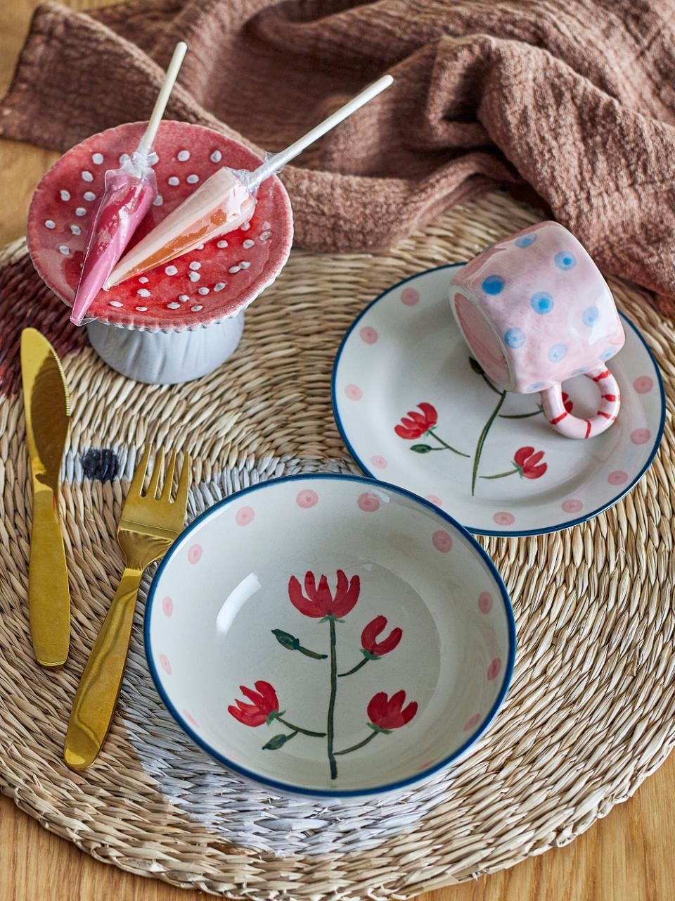 Bloomingville Fat på Fot Svamp - Sophine Pedestal Bowl Flugsvamp Skål