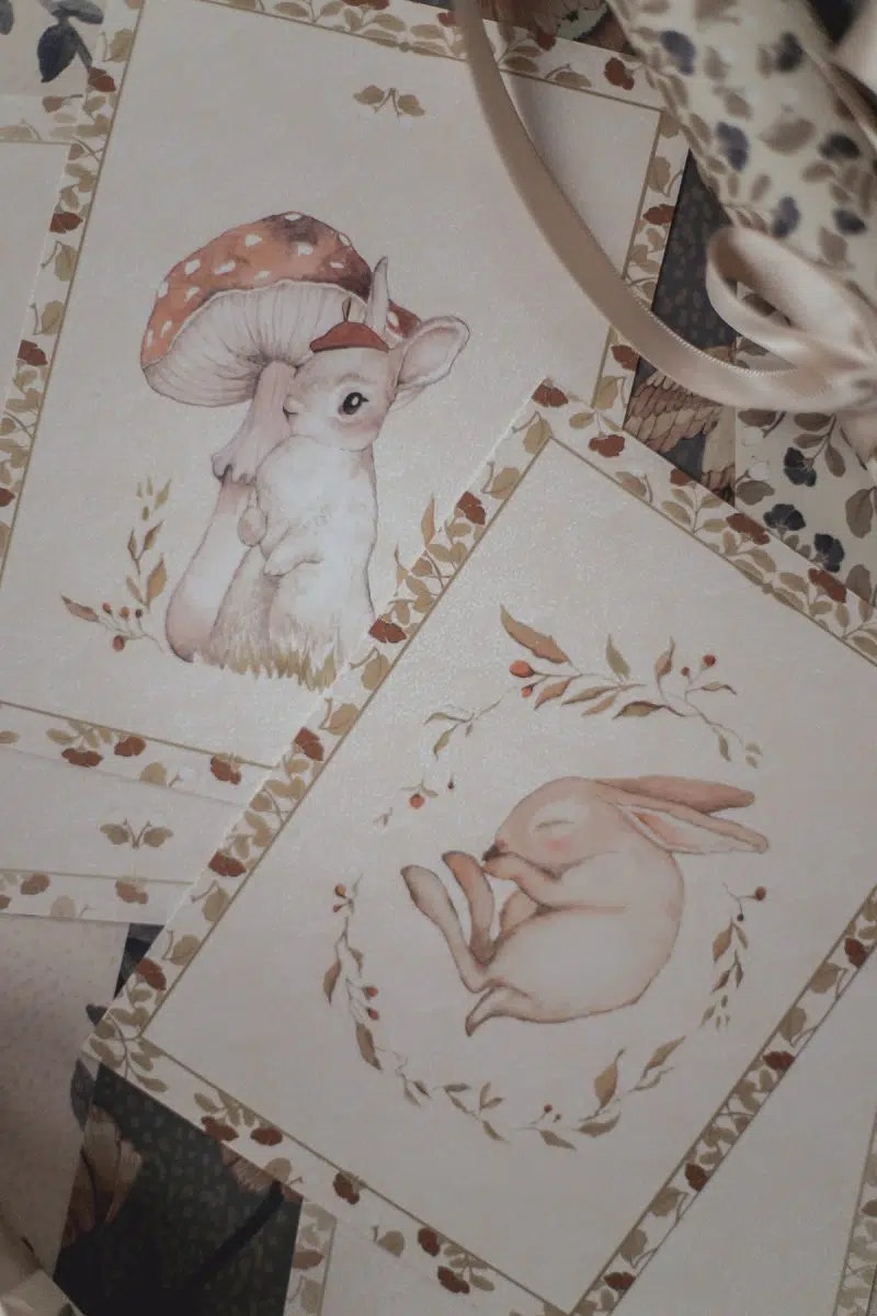 Mrs Mighetto Kort 2-pack Kanin Woody Hare