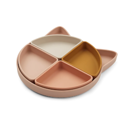 Liewood Arne Silikontallrik med Fack - Divider Plate Cat Rose Multi