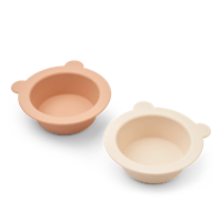 Liewood Skålar i Silikon med Sugpropp - Peony Suction Bowl Tuscany Rose 2-pack Barnervis Katt Rosa Vit