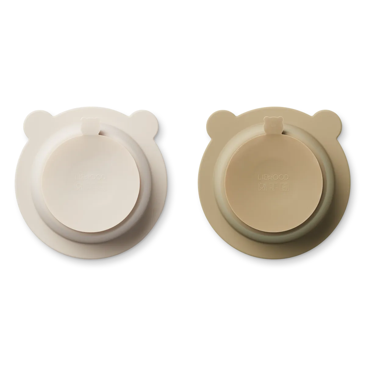 Liewood Skålar i Silikon med Sugpropp - Peony Suction Bowl Sandy/ Oat 2-pack