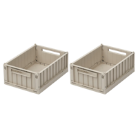 Liewood Stapelbar Hopfällbar Förvaring Small 2-pack - Back Weston Storage Box S Sandy Leksaksförvaring Back Liten