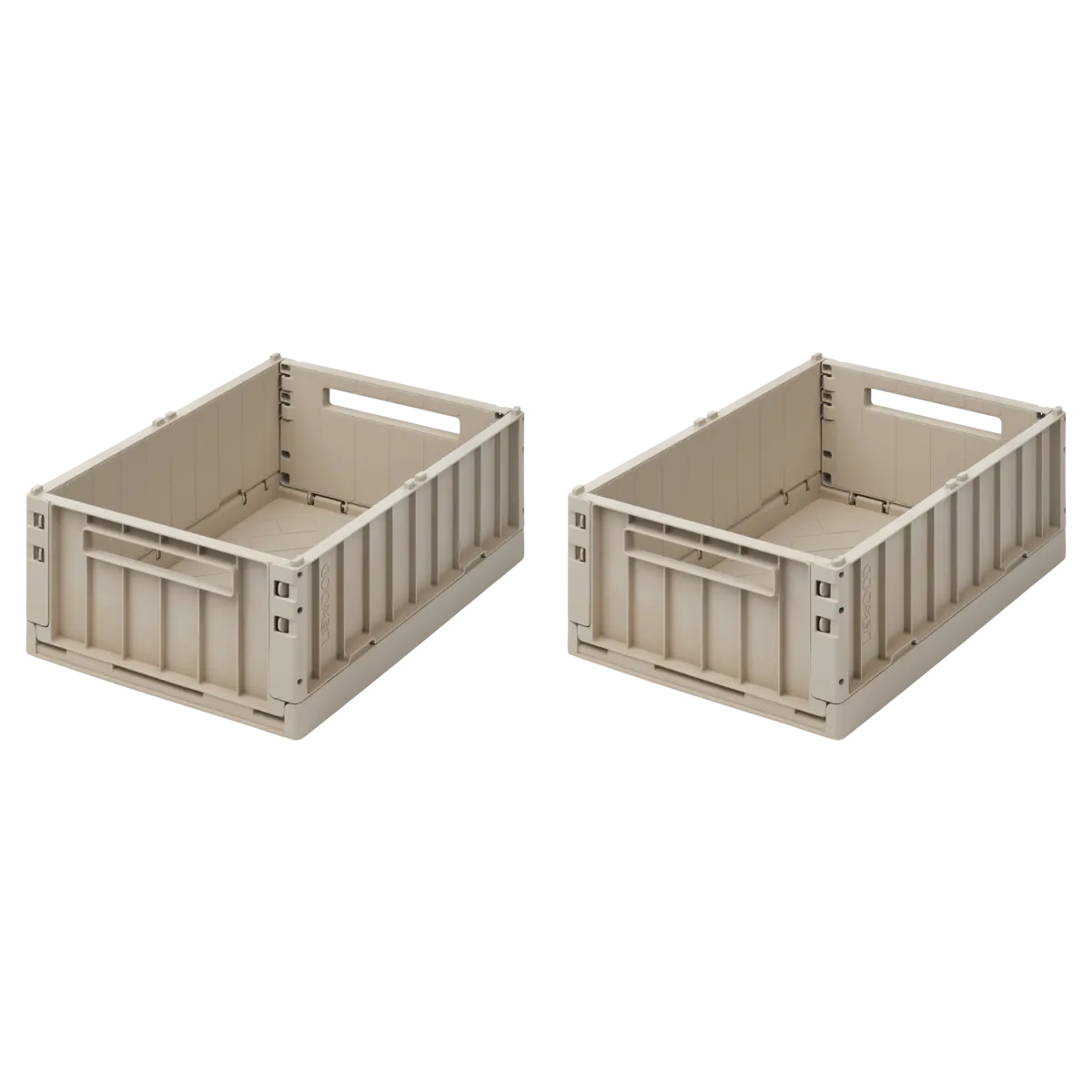 Liewood Stapelbar Hopfällbar Förvaring Medium 2-pack - Back Weston Storage Box M Sandy Leksaksförvaring Back Mellan