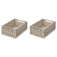 Liewood Stapelbar Hopfällbar Förvaring Medium 2-pack - Back Weston Storage Box M Sandy Leksaksförvaring Back Mellan