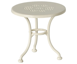 Maileg Café Set till Möss Small - Off White Vit Utemöbler Bord Bänk och Stol