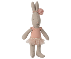 Maileg Kanin Ballerina Micro Rosa - Rabbit Rose med Ballerinakjol och Hårband