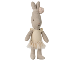 Maileg Kanin Ballerina Micro Cream Vit - Rabbit med Ballerinakjol och Hårband