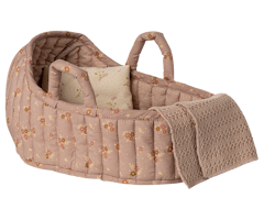 Maileg Carrycot Liggdel Large - Blommig Rosa med Kudde och Filt