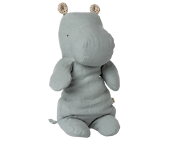 Maileg Flodhäst Medium Ljusblå - Safari Friends Hippo Medium Blue Grey Blå