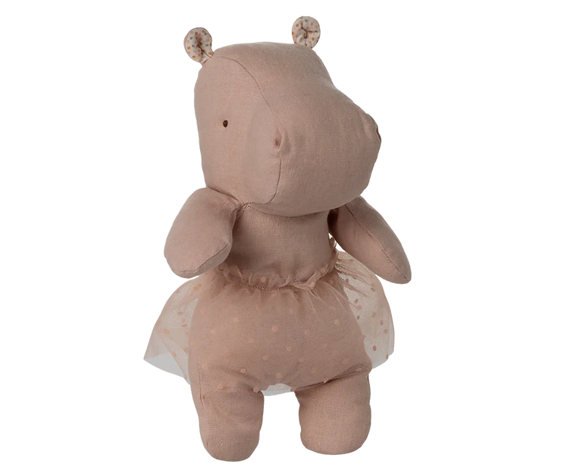 Maileg Flodhäst Small med Ballerinakjol Rosa - Safari Friends Ballerina Hippo With Skirt Soft Rose