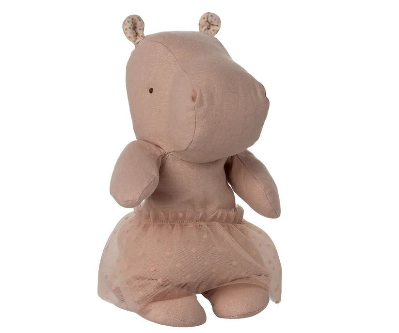Maileg Flodhäst Small med Ballerinakjol Rosa - Safari Friends Ballerina Hippo With Skirt Soft Rose