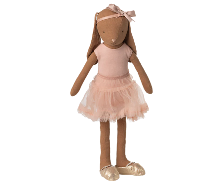 Maileg Brun Kanin Storlek 3 - Bunny Ballerina Rose Rosa med Ballerinakjol och Hårband
