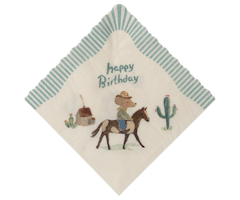 Maileg Servetter Häst Cowboy Blå - Happy Birthday Cowboy