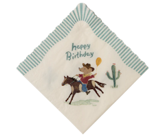 Maileg Servetter Häst Cowboy Blå - Happy Birthday Cowboy