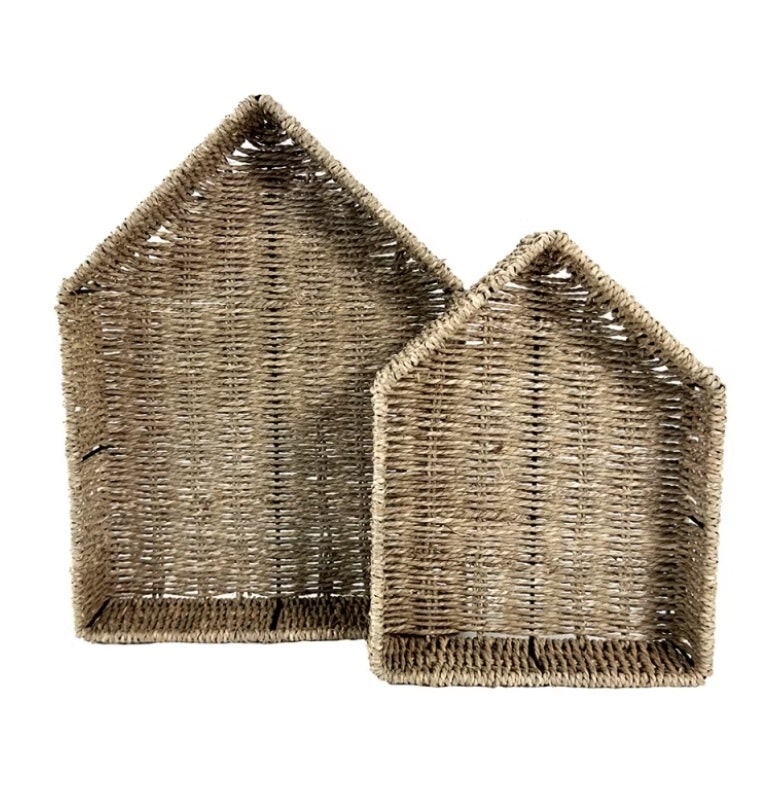 Hylla Hus i Naturmaterial - Korghyllor Set om 2