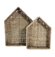 Hylla Hus i Naturmaterial - Korghyllor Set om 2