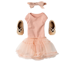 Maileg Brun Kanin Storlek 3 - Bunny Ballerina Rose Rosa med Ballerinakjol och Hårband