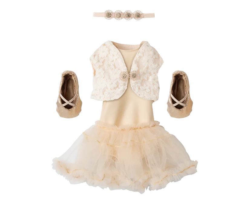 Maileg Kanin Storlek 3 - Bunny Ballerina Creme Vit med Bolero och Hårband