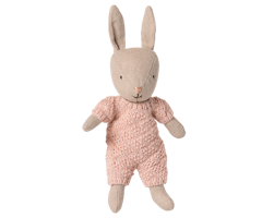 Maileg Micro Kanin med Magneter i Händerna - Rabbit i Rosa Stickad Dräkt - Maileg A/W -25