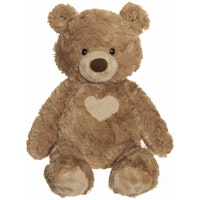 Teddykompaniet Mjuk Teddybjörn med Hjärta - Brun Nalle Björn Teddy Cream