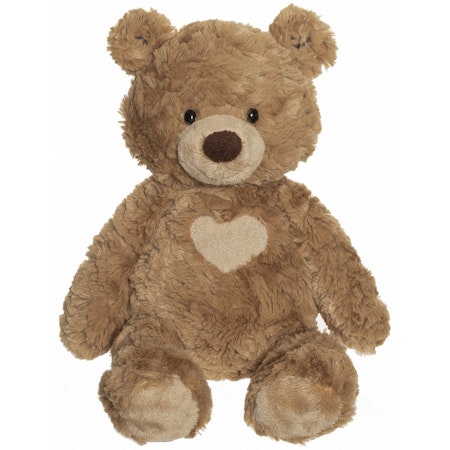 Teddykompaniet Mjuk Teddybjörn med Hjärta - Brun Nalle Björn Teddy Cream