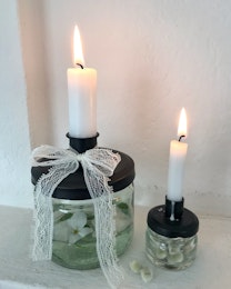 Ljusstake med förvaring Liten Svart