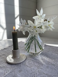 Ljusstake Porslin Cream Vit