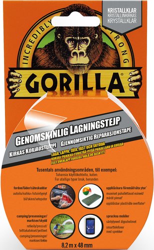 Gorilla Tape Genomskinlig Lagningstejp 8,2 m x 48 mm