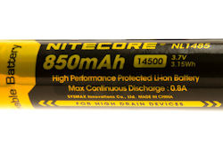 14500 Battery 3.7V 850mAh (Nitecore)