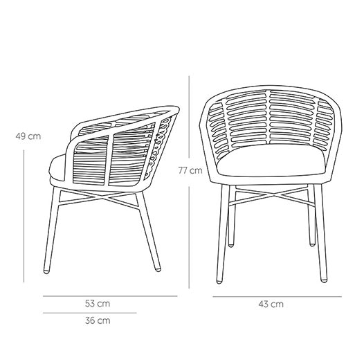 Stol Rhea, 570x570xH770 mm