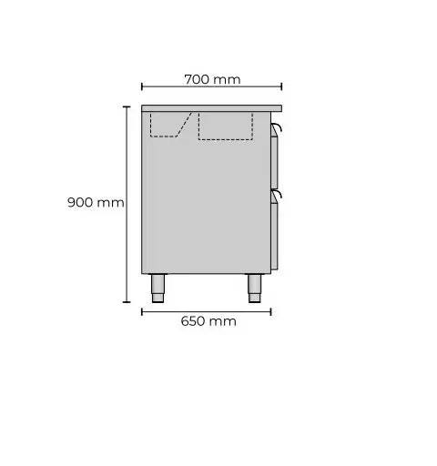 Barkylbänk Allthermo 900x700x900  2 draglådor