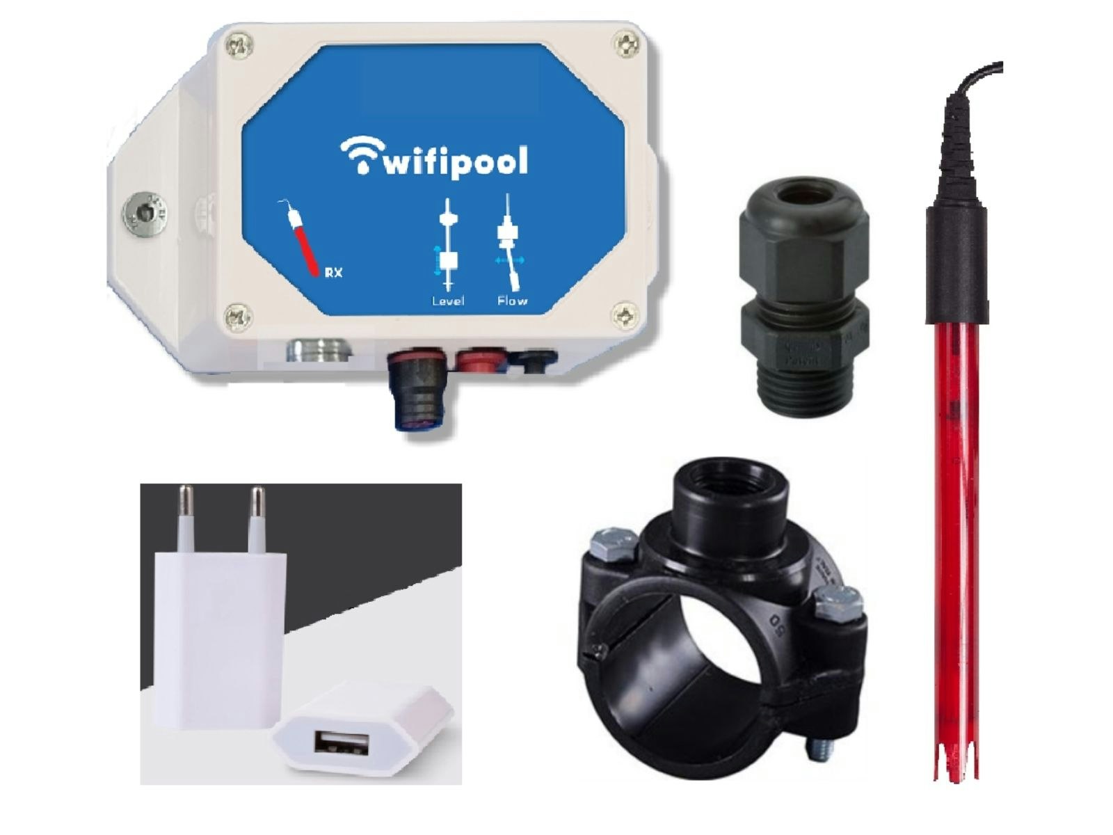 Wifi Pool Modul RX inkl probe Platinum + Tappsadel 50mm + Probe Sensor