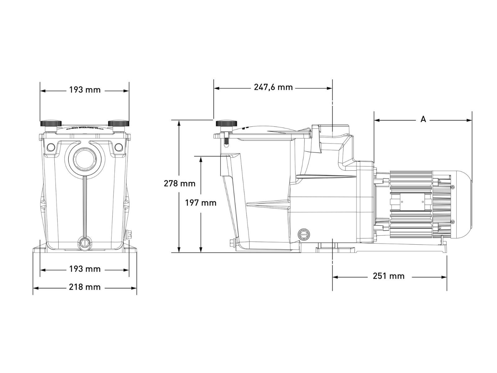 Hayward Super Pump 2", 1,50 hk / 1,13 kW - 230V / 1-fas