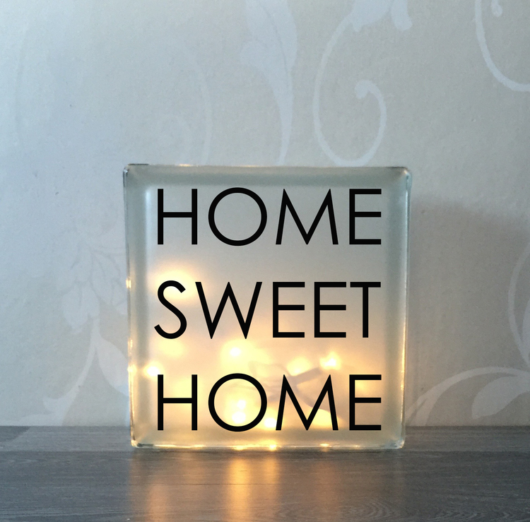 Glasblock Home sweet home