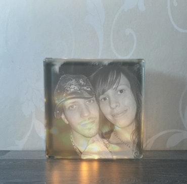 Glasblock eget foto och egen design