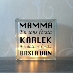 Glasblock Mamma hjälte & kärlek