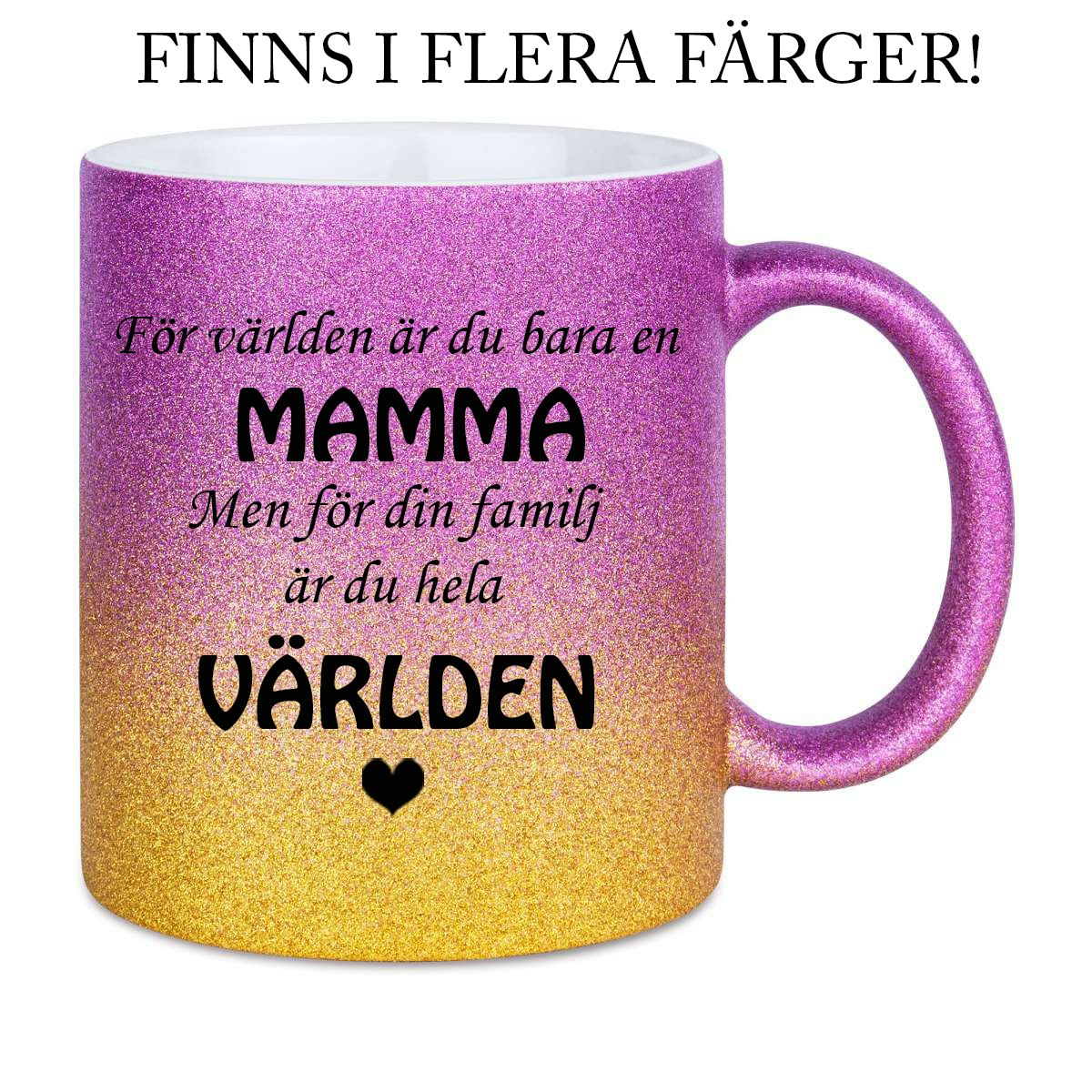 Glittermugg Hela världen