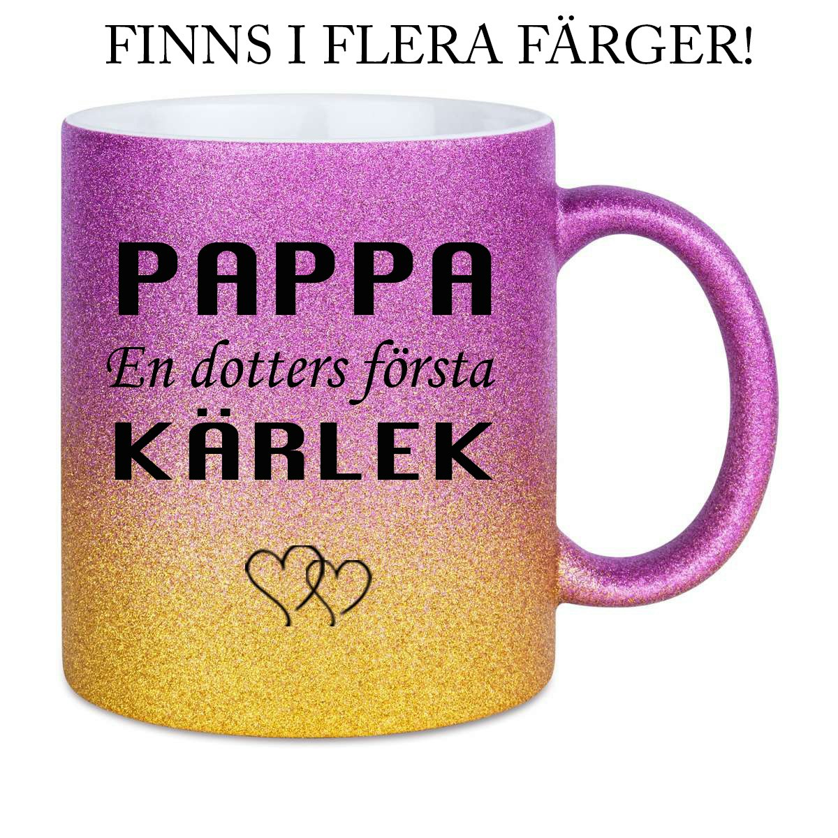 Glittermugg Pappa Dotter