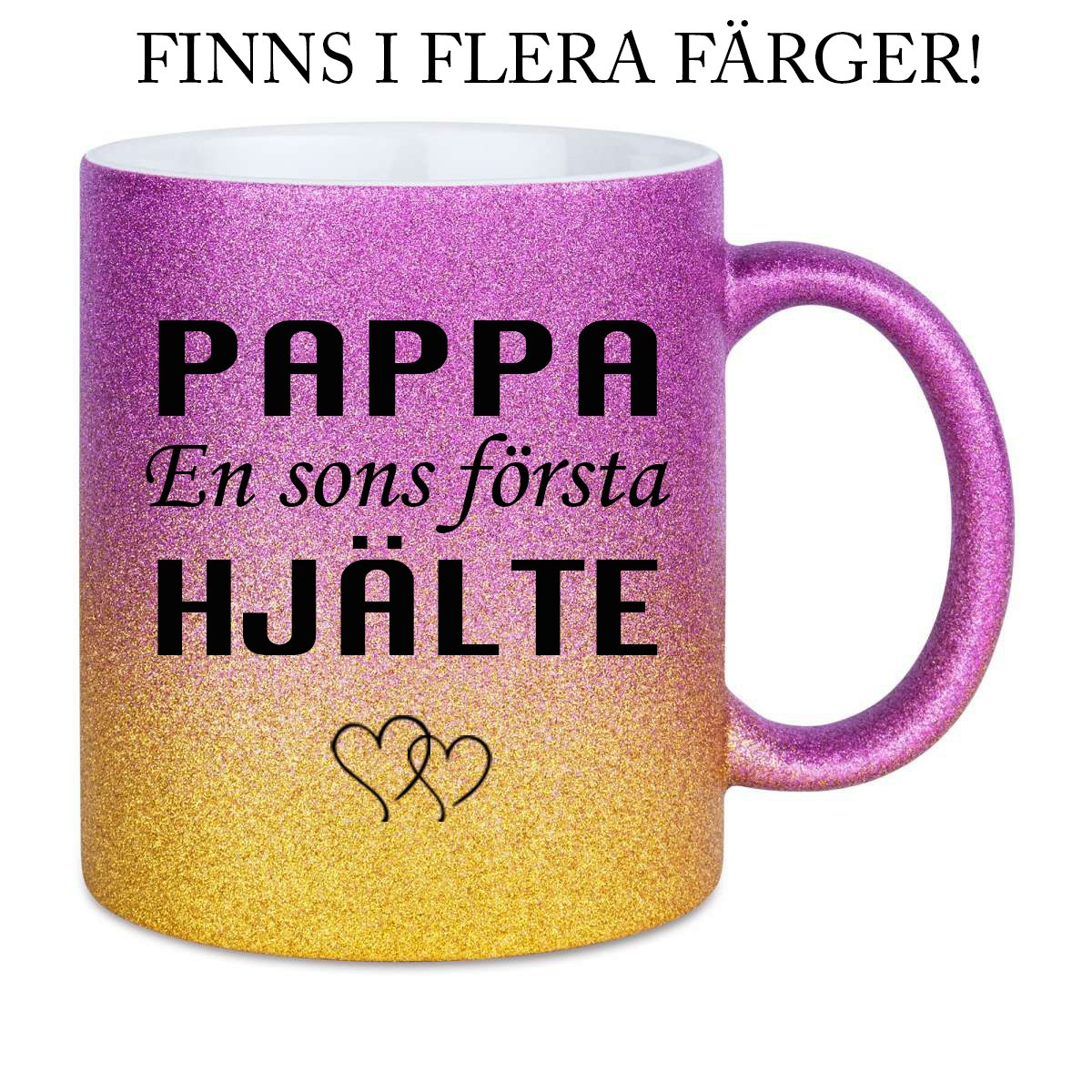 Glittermugg Pappa Son