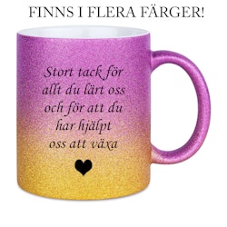 Glittermugg Stort tack