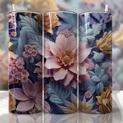 Tumblermugg 3D blommor #5