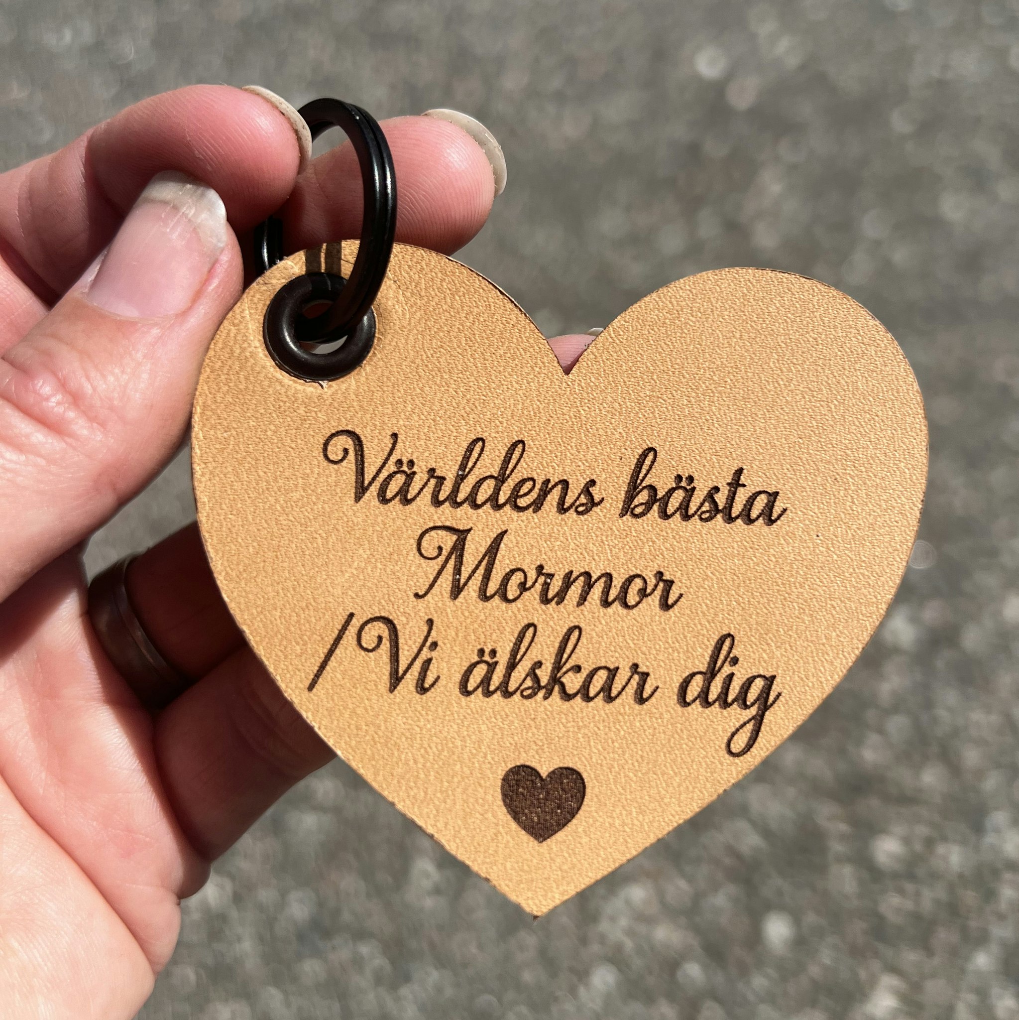 Hjärtformad nyckelring - Läder